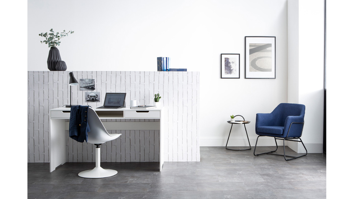 Chaise design pivotant blanc mat STEEVY V2