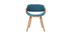Chaise design tissu bleu canard et bois clair BENT
