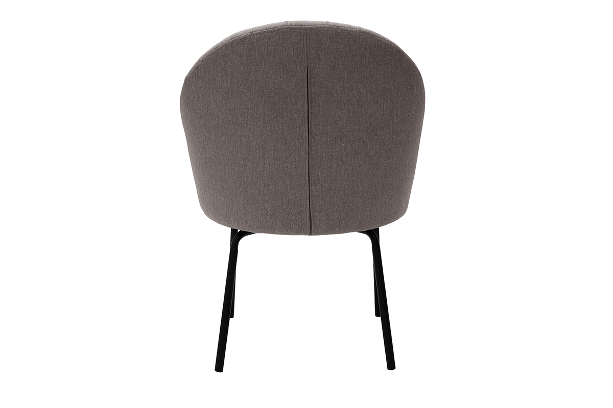 Chaise design tissu gris et m�tal noir IZAAC