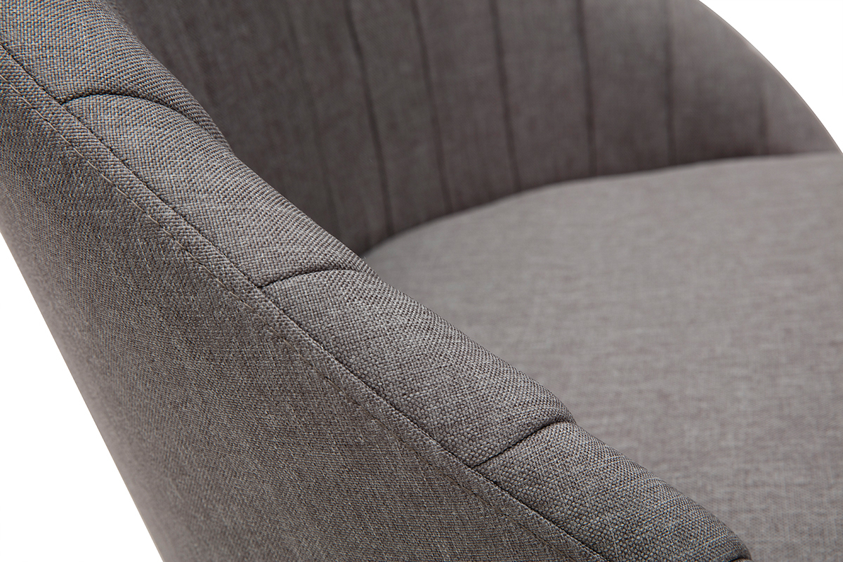 Chaise design tissu gris et m�tal noir IZAAC