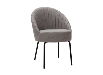 Chaise design tissu gris et m&eacute;tal noir IZAAC - Miliboo & St&eacute;phane Plaza