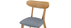 Chaise design vintage grise et pieds bois (lot de 2) MARIK