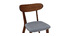 Chaise design vintage grise et pieds noyer (lot de 2) MARIK