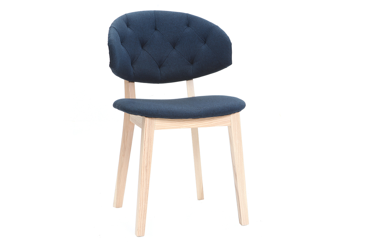 Chaise en tissu bleu fonc SOFFY
