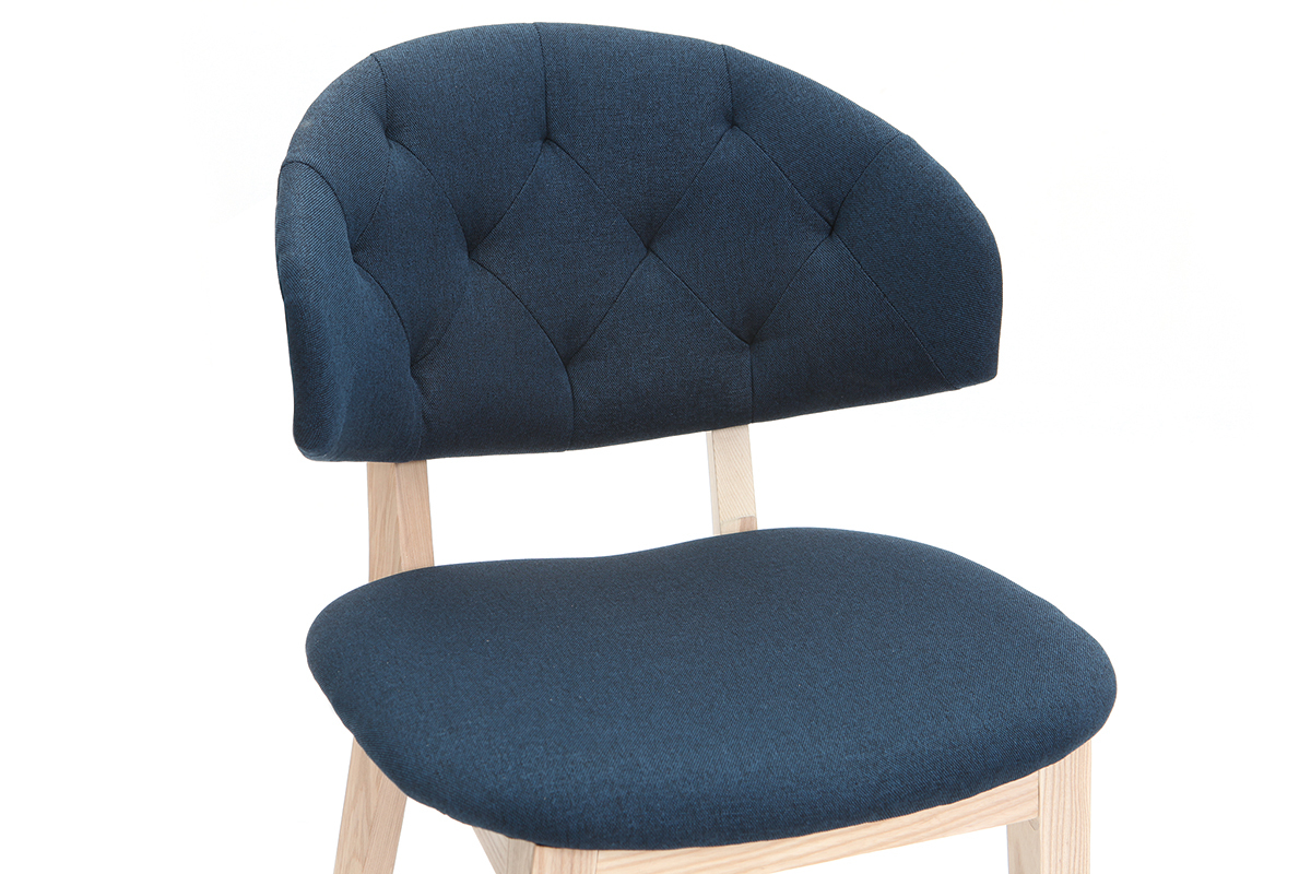Chaise en tissu bleu fonc SOFFY