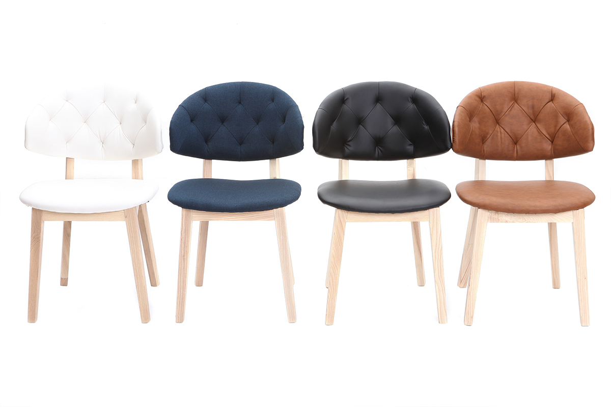 Chaise en tissu bleu fonc SOFFY