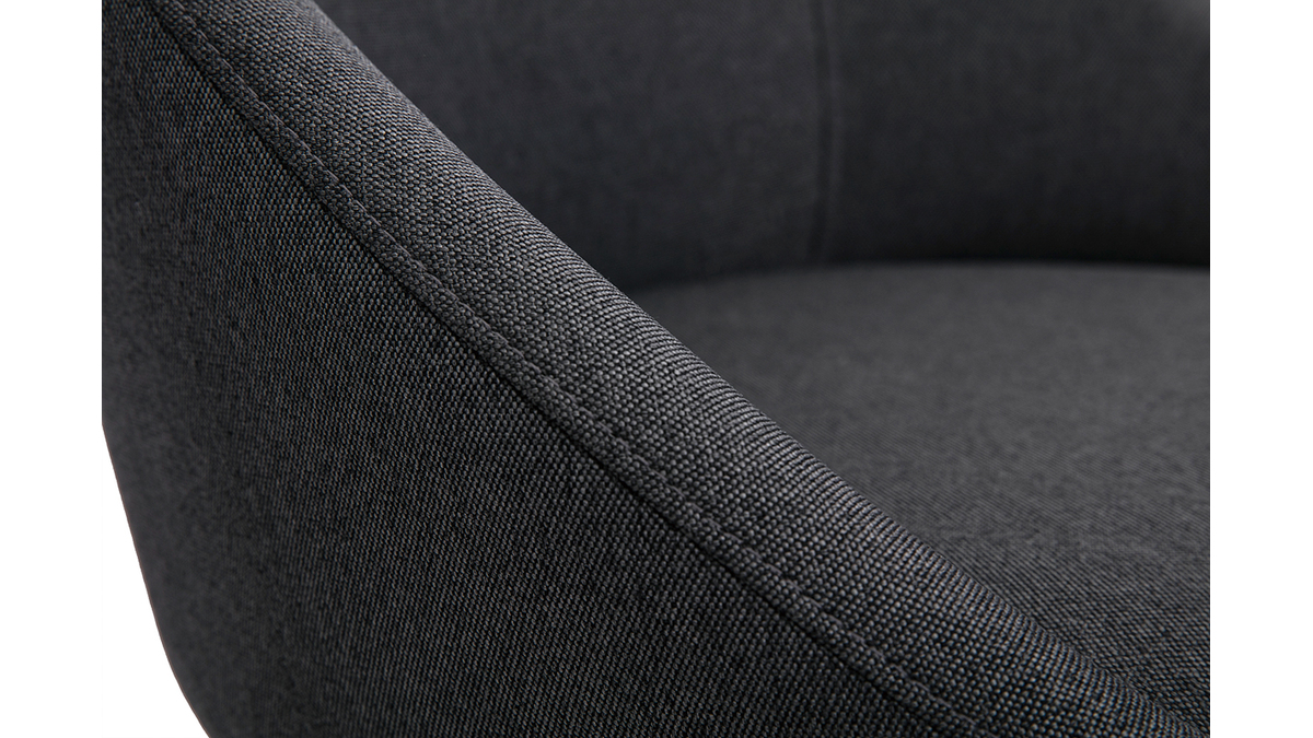 Chaise en tissu gris foncé et métal noir BOOMER