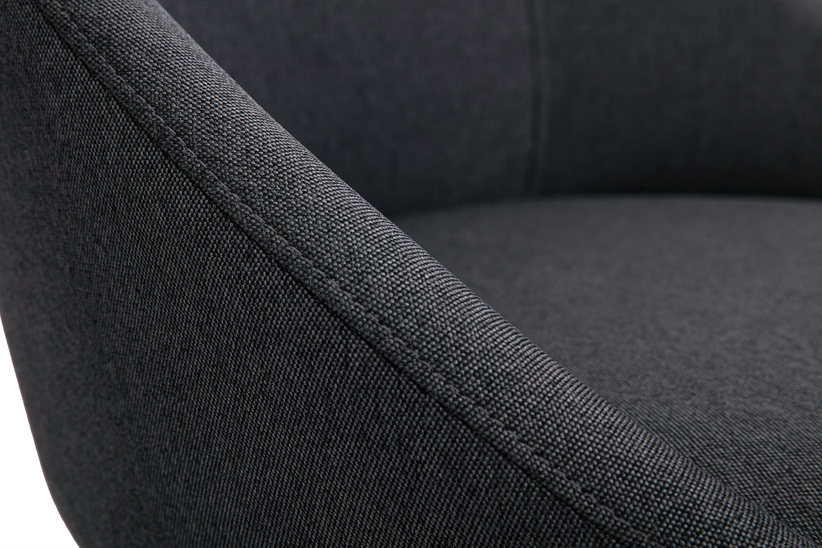 Chaise en tissu gris fonc� et m�tal noir BOOMER