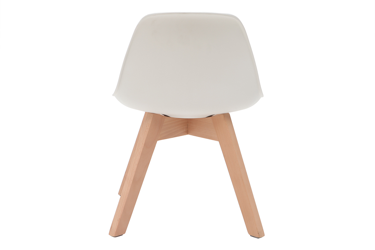 Chaise enfant blanche avec pieds bois BABY PAULINE