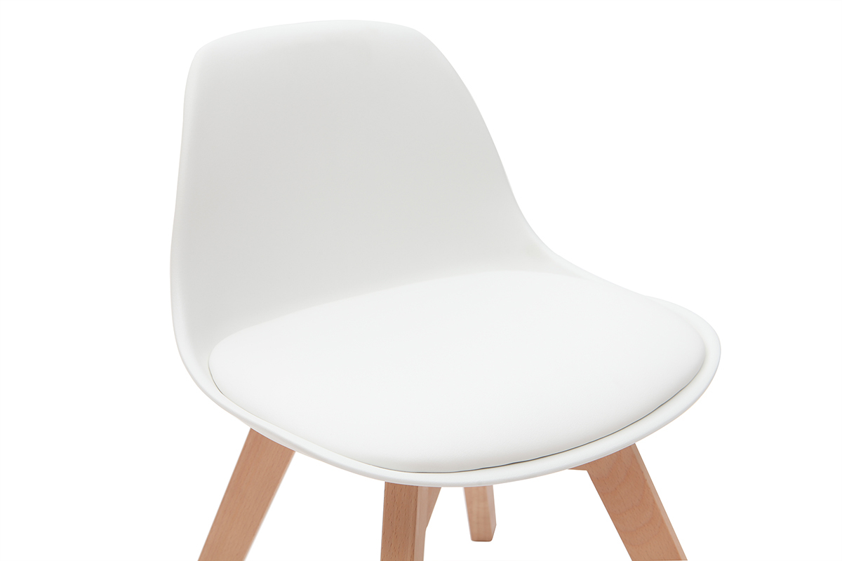 Chaise enfant blanche avec pieds bois BABY PAULINE