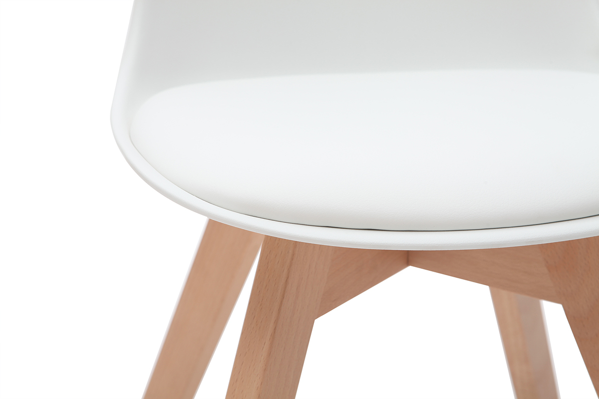 Chaise enfant blanche avec pieds bois BABY PAULINE