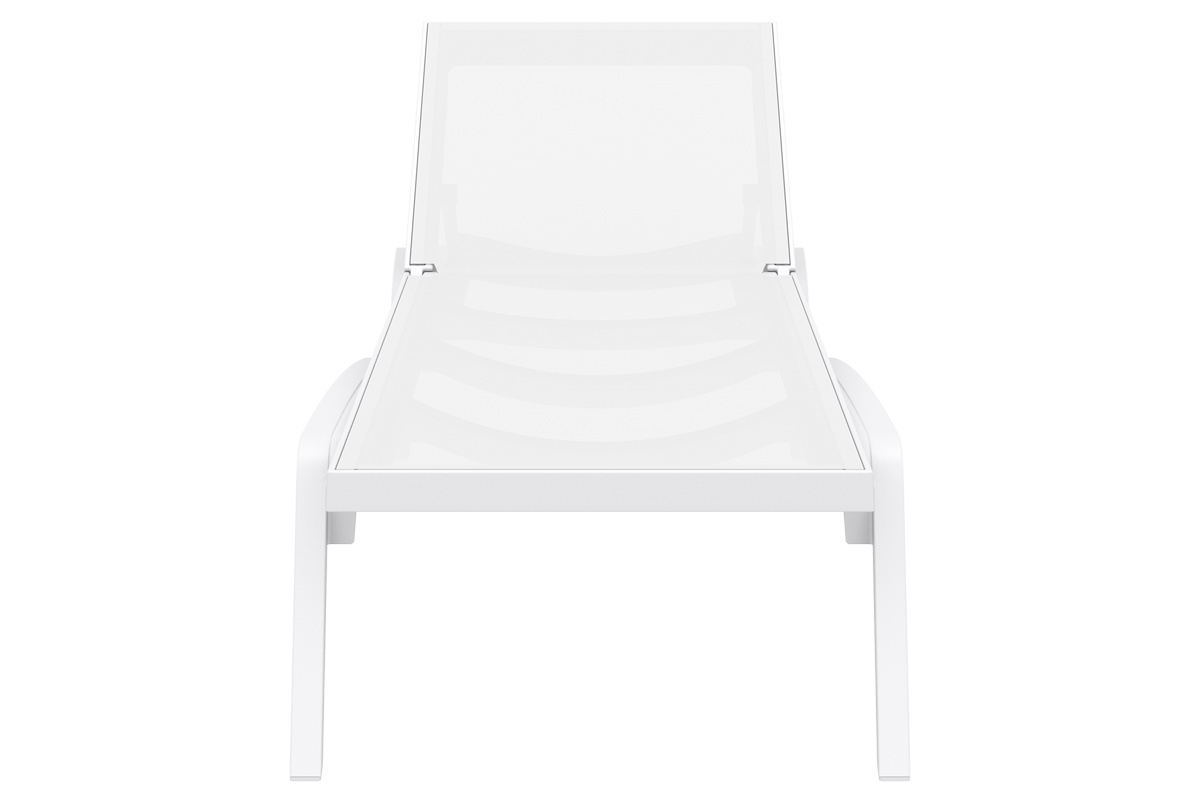 Chaise longue ajustable blanche � roulettes CORAIL