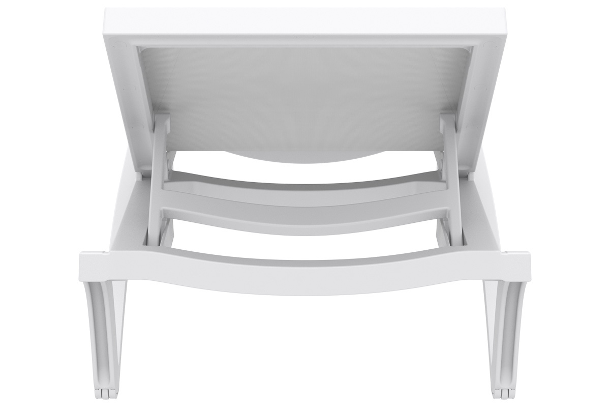 Chaise longue ajustable blanche � roulettes CORAIL