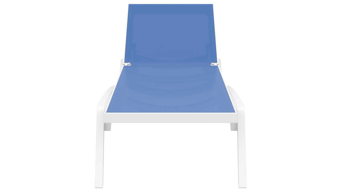 Chaise longue ajustable bleue à roulettes CORAIL