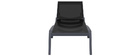 Chaise longue ajustable noire à roulettes CORAIL