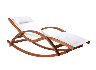 Chaise longue bain de soleil blanc cass&eacute; GUERANDE