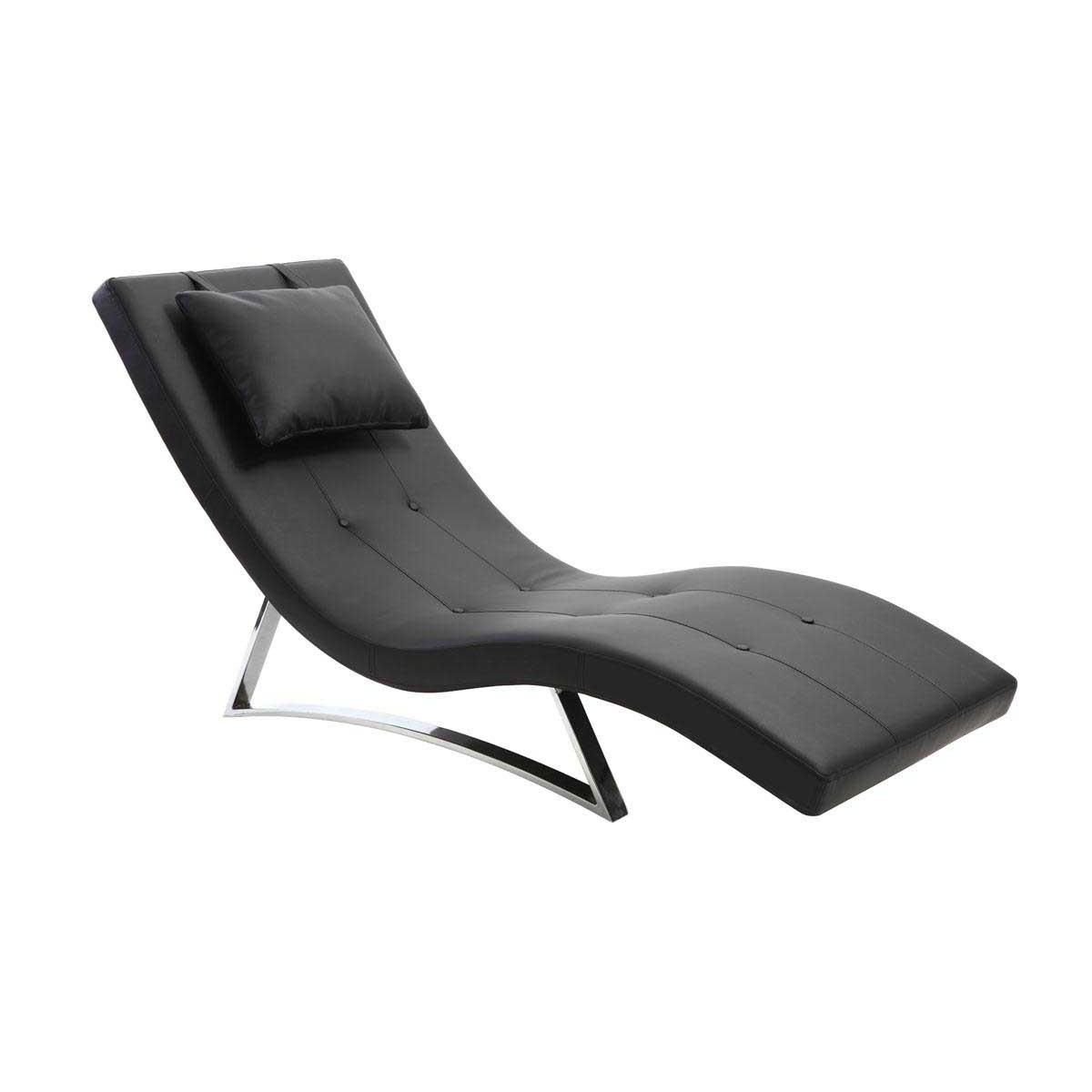 Chaise longue design noir MONACO vue1