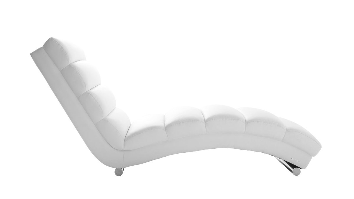 Chaise longue / fauteuil design blanc et acier chromé TAYLOR