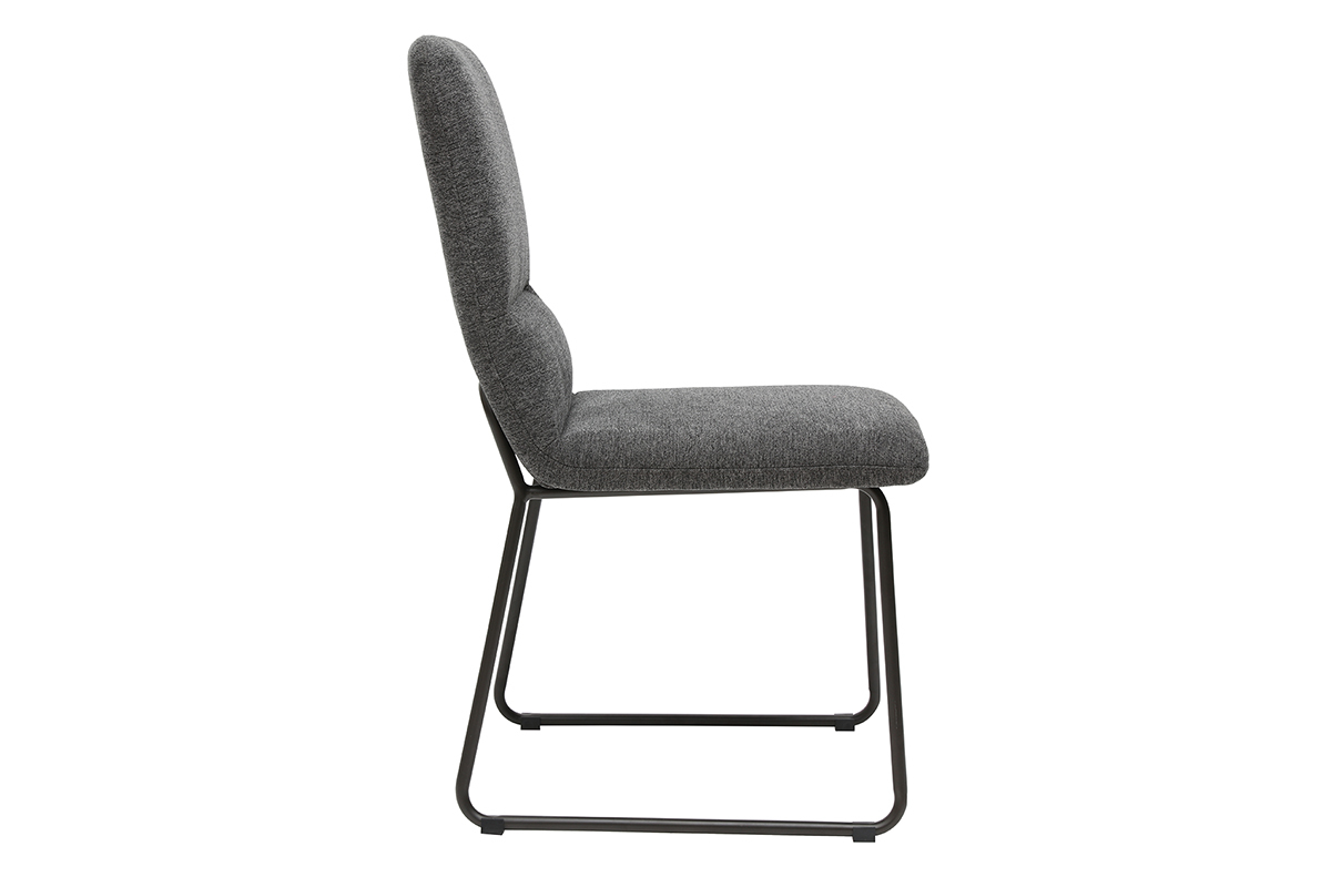 Chaise moderne en tissu et m�tal gris MYST