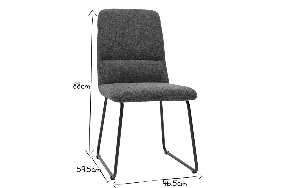 Chaise moderne en tissu et m�tal gris MYST