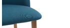 Chaise scandinave bleu canard et bois CELESTE