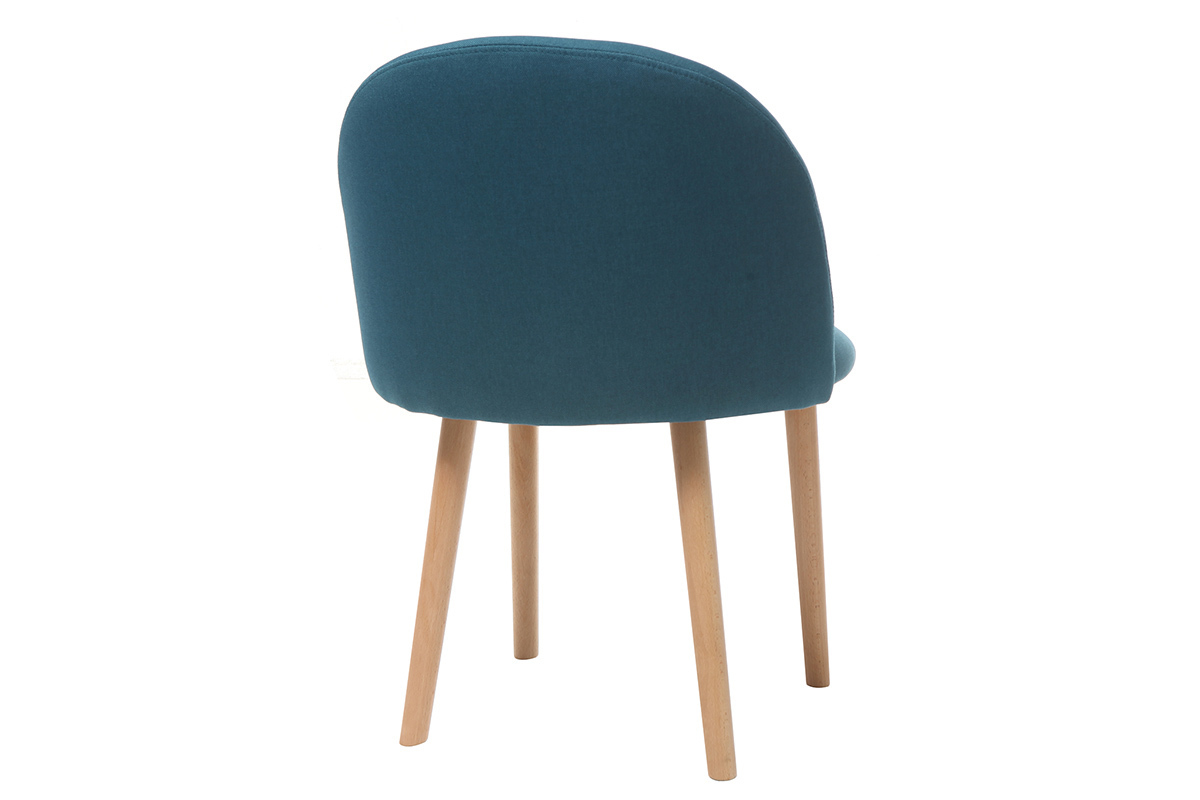 Chaise scandinave bleu canard et bois CELESTE