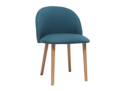 Chaise scandinave bleu canard et bois CELESTE