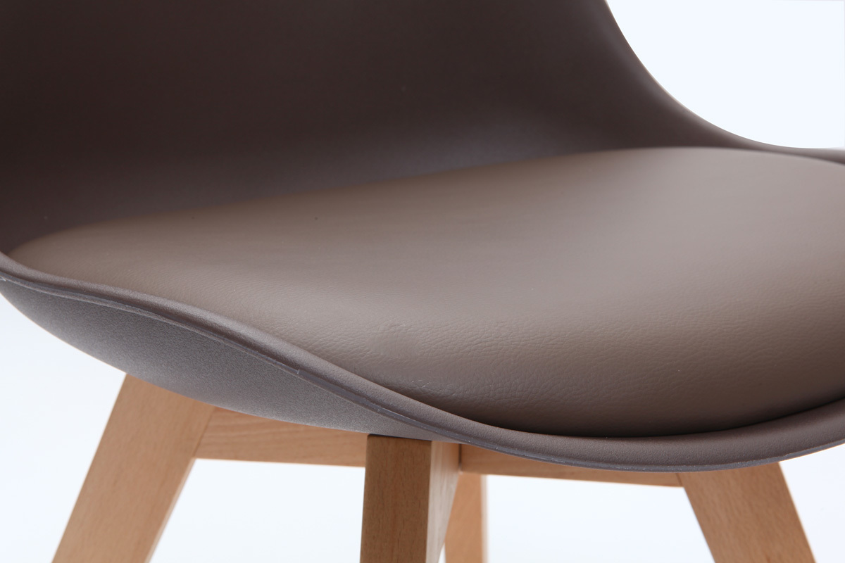 Chaise scandinave bois et chocolat (lot de 4) PAULINE