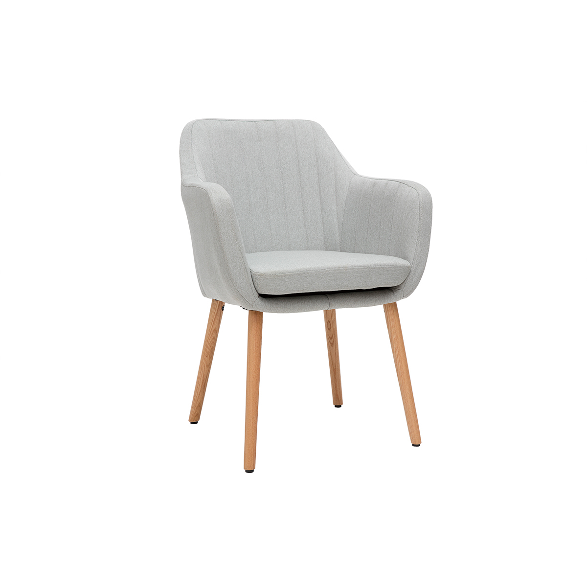 Chaise scandinave en tissu gris clair et bois clair ALEYNA Chaise scandinave en tissu gris clair et bois clair ALEYNA