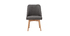 Chaise scandinave en tissu gris foncé et bois clair LIV