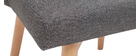 Chaise scandinave en tissu gris foncé et bois clair LIV