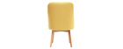 Chaise scandinave en tissu jaune et bois clair LIV