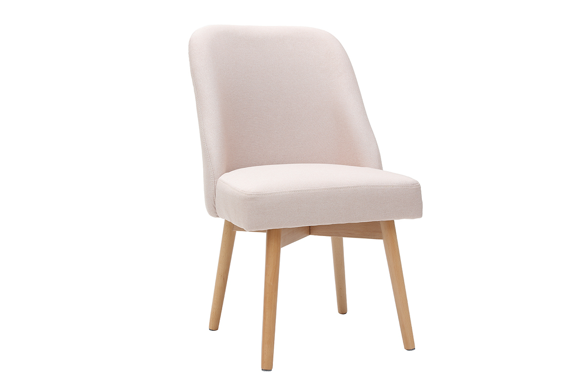 Chaise scandinave en tissu rose LIV