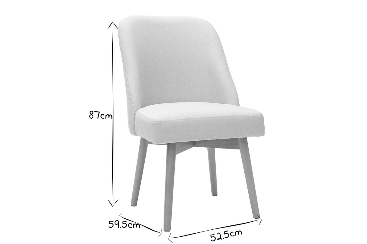 Chaise scandinave en tissu rose LIV