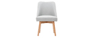 Chaise scandinave tissu gris et bois clair LIV