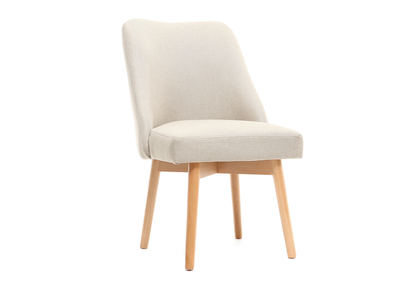 Chaise scandinave tissu naturel pieds bois clair LIV