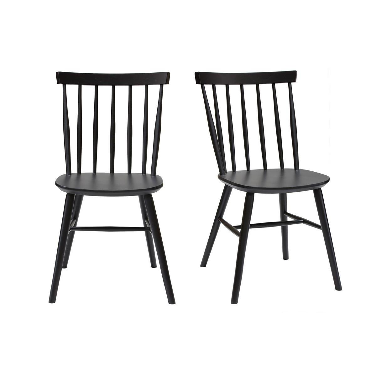 Chaises à barreaux bois noir (lot de 2) COLBERT vue1