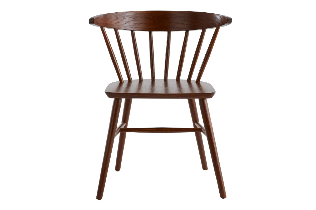 Chaises � barreaux en bois fonc� (lot de 2) DARIA