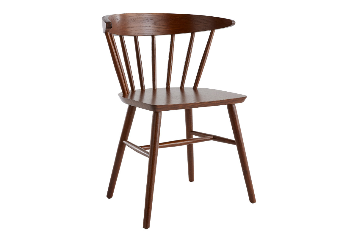 Chaises � barreaux en bois fonc� (lot de 2) DARIA