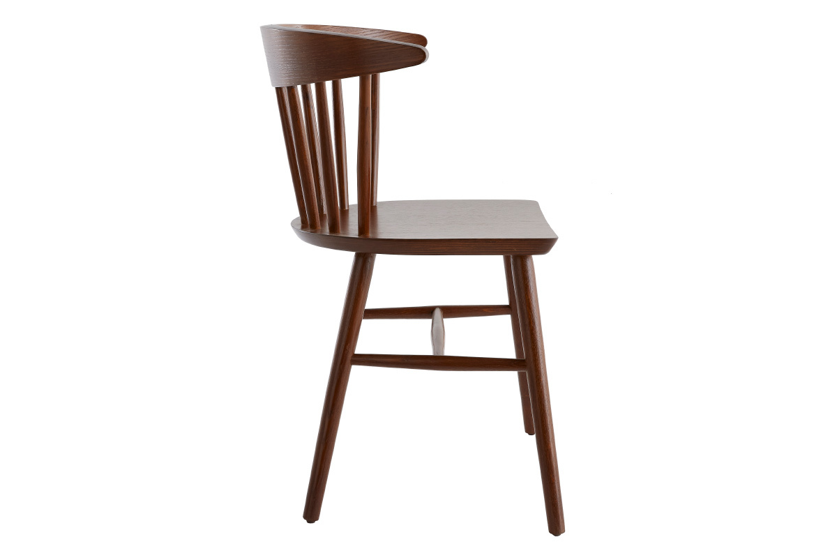 Chaises � barreaux en bois fonc� (lot de 2) DARIA