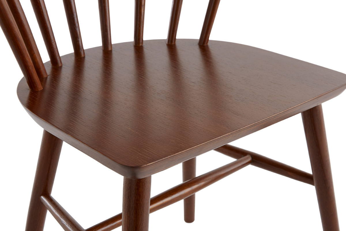 Chaises � barreaux en bois fonc� (lot de 2) DARIA