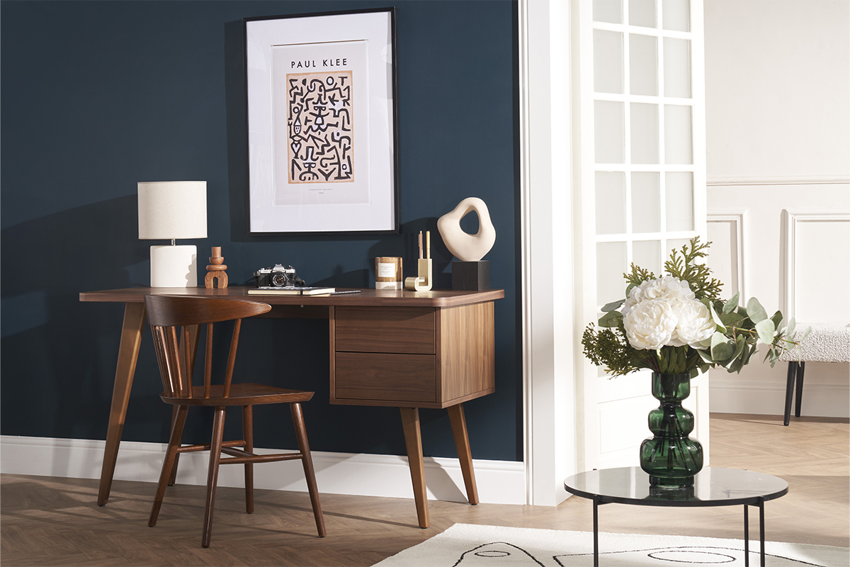 Chaises � barreaux en bois fonc� (lot de 2) DARIA