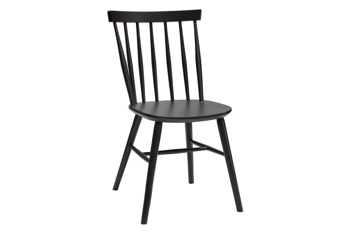 Chaises � barreaux en bois noir (lot de 2) COLBERT