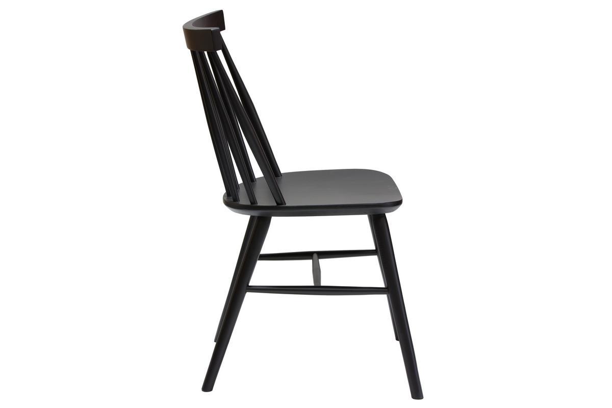 Chaises � barreaux en bois noir (lot de 2) COLBERT