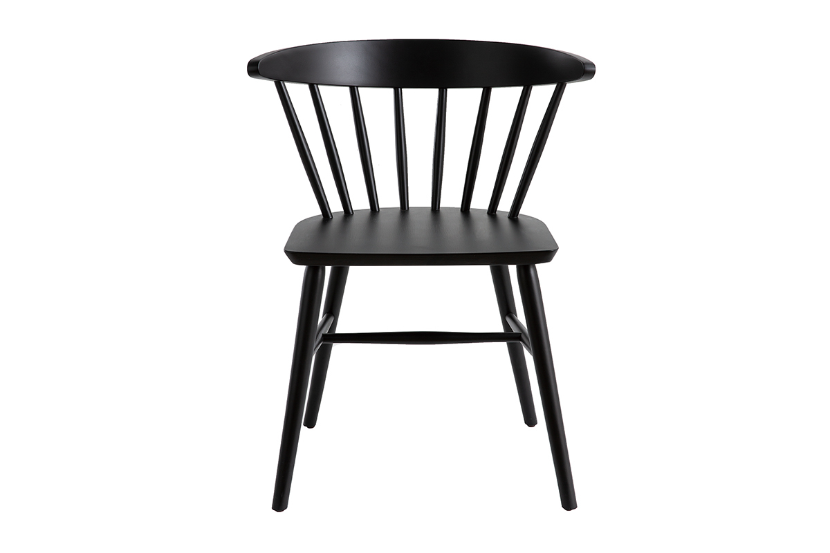 Chaises � barreaux en bois noir (lot de 2) DARIA