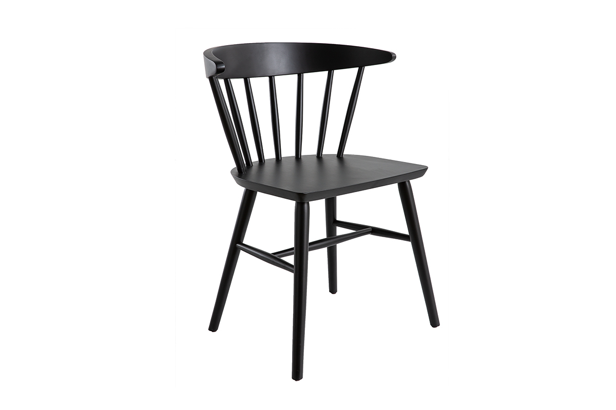 Chaises � barreaux en bois noir (lot de 2) DARIA