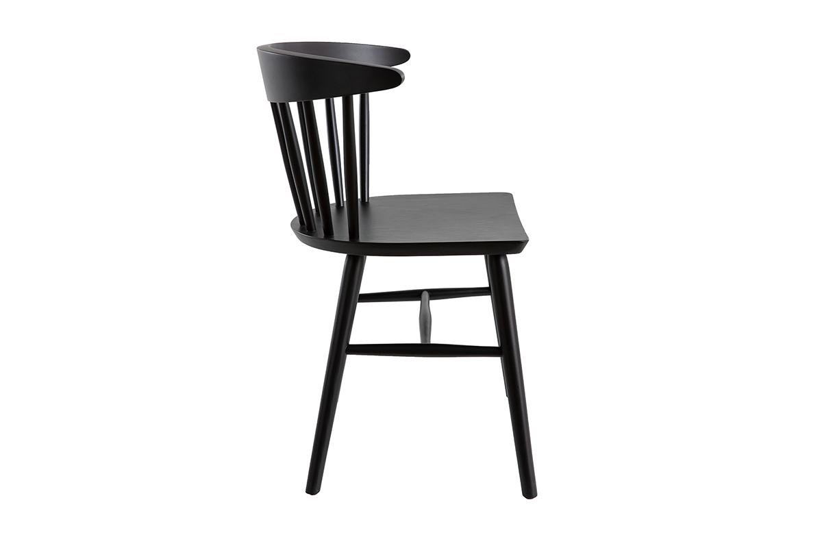 Chaises � barreaux en bois noir (lot de 2) DARIA