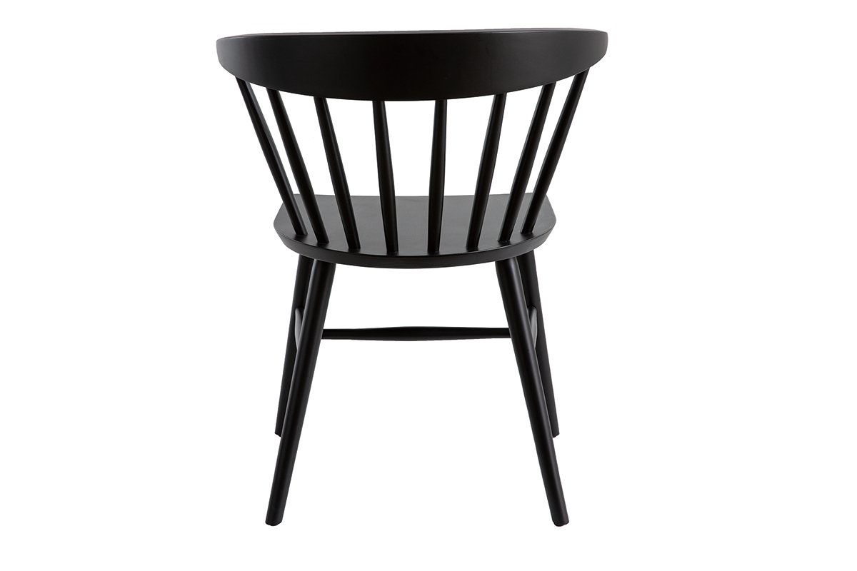 Chaises � barreaux en bois noir (lot de 2) DARIA