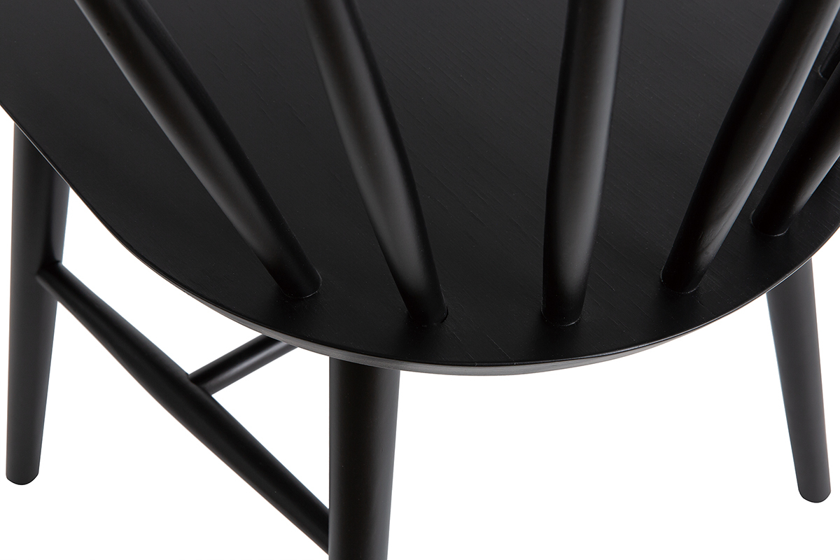 Chaises � barreaux en bois noir (lot de 2) DARIA
