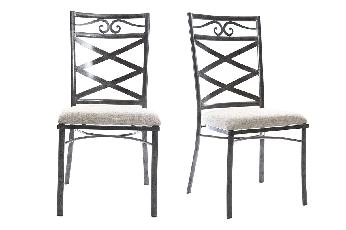 Chaises baroques noires mtal (lot de 2) VENEZIA